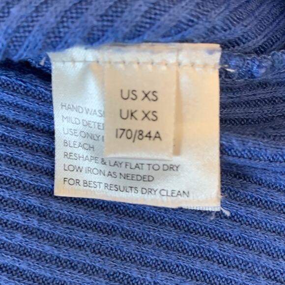 Free People Blue Bell Combo Sweater Women’s XS Ribbed Blue Fair Isle Mock Neck - Picture 10 of 14
